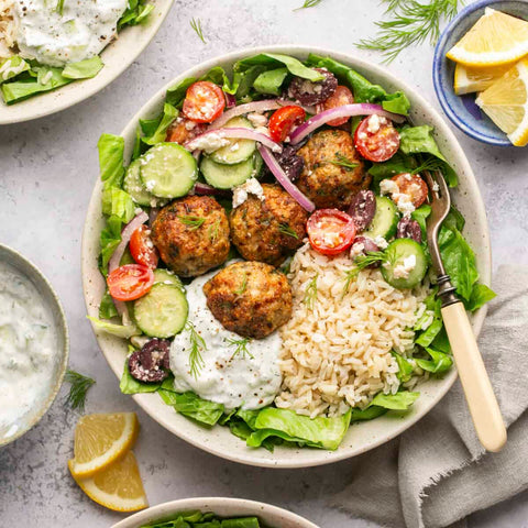 Greek Meatball Bowl
